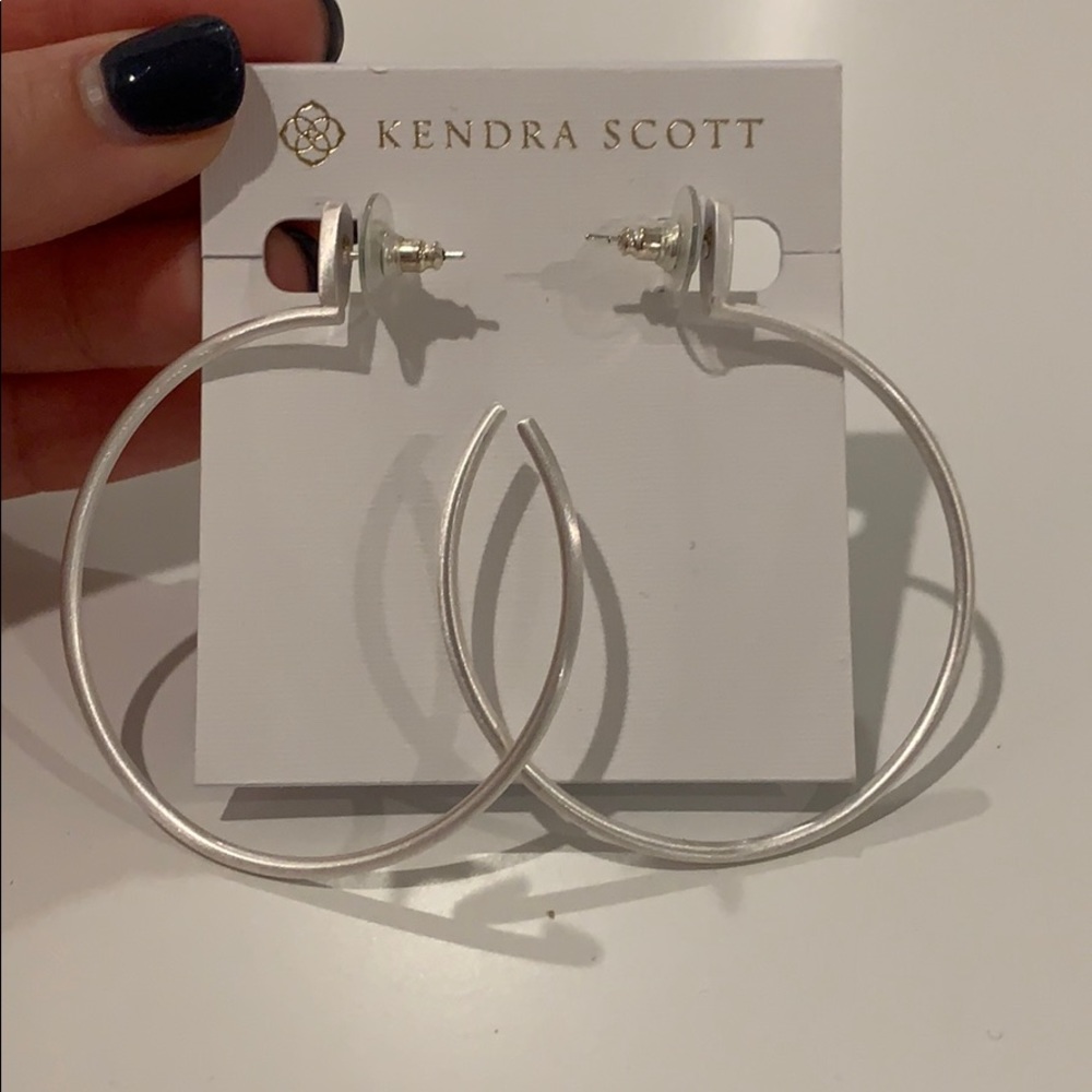 Bright silver hoop earrings
